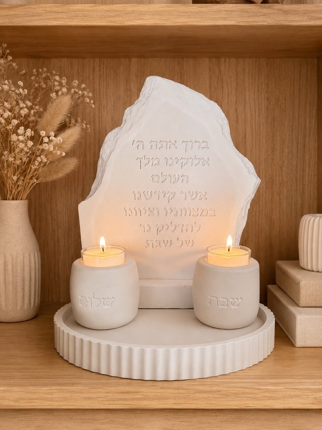 סט הדלקת נרות שבת בעיצוב אישי